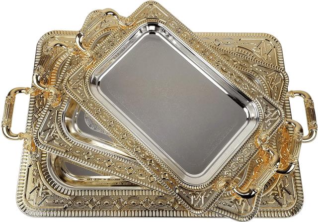 Rental store for Serving Tray Silver   Gold 24 X17 in Lexington KY